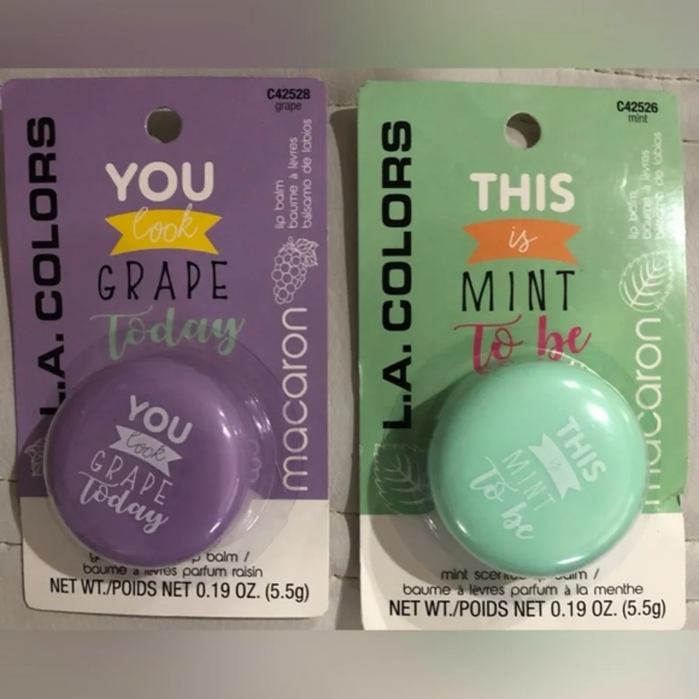 2pack‎ grape and mint scented delicious lip balm macarons new FREE